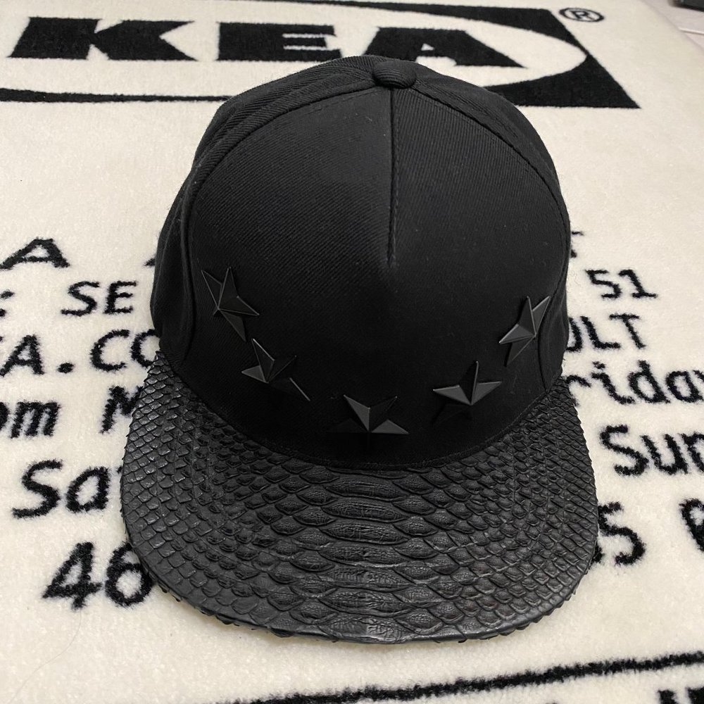 $500 1 of 1 Python Leather Brim & Strapback Hat.
